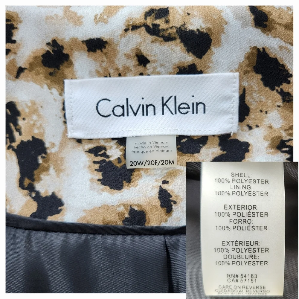 CALVIN KLEIN Womens Black Animal Print Blazer Jacket Plus Size 20W  (NWT) - Picture 9 of 11